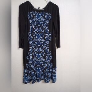 Black and Blue Floral Patterned Top